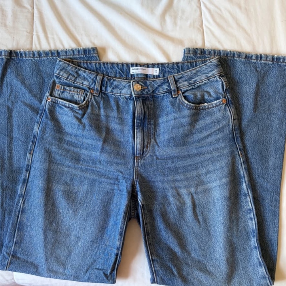 GARAGE Demin Wide Leg Style Blue Jeans